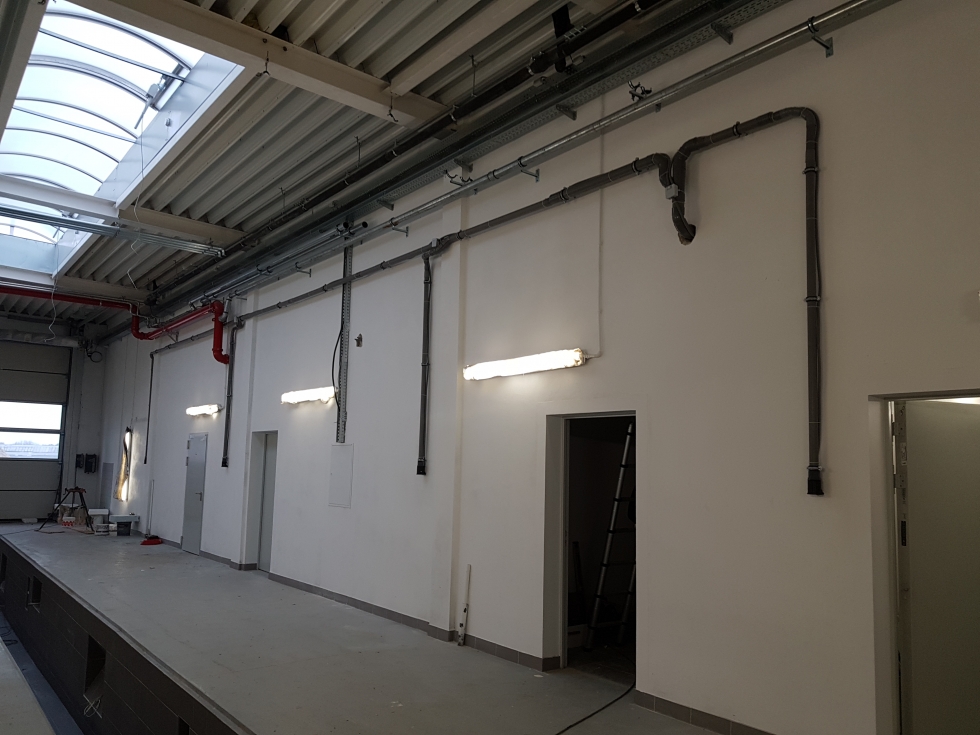 Hala nr 1 po zamontowaniu instalacji odkurzacza centralnego